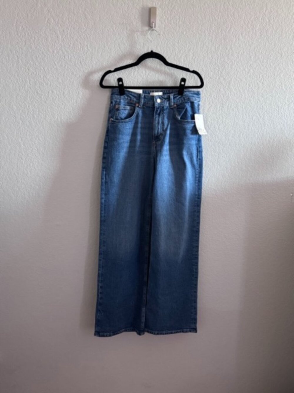H&M Harper High Rise Wide Leg Jeans Dark Wash Size 8 NWT